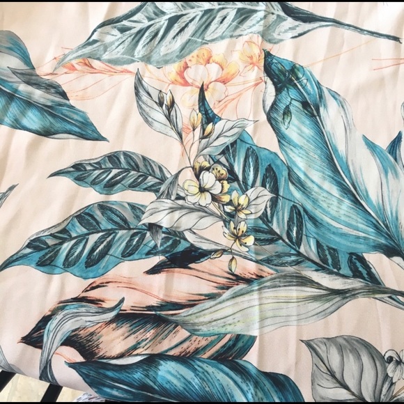 Size 16 Fun Tropical Floral Blush Pink Asymmetrical Wrap Maxi Dress 22” P2P - Picture 4 of 6